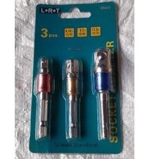 Bộ 3 cây nối chuyển từ máy bắt vít đuôi lục giác sang mở bu lông 1/4,1/2,3/4 CÓ MÀU