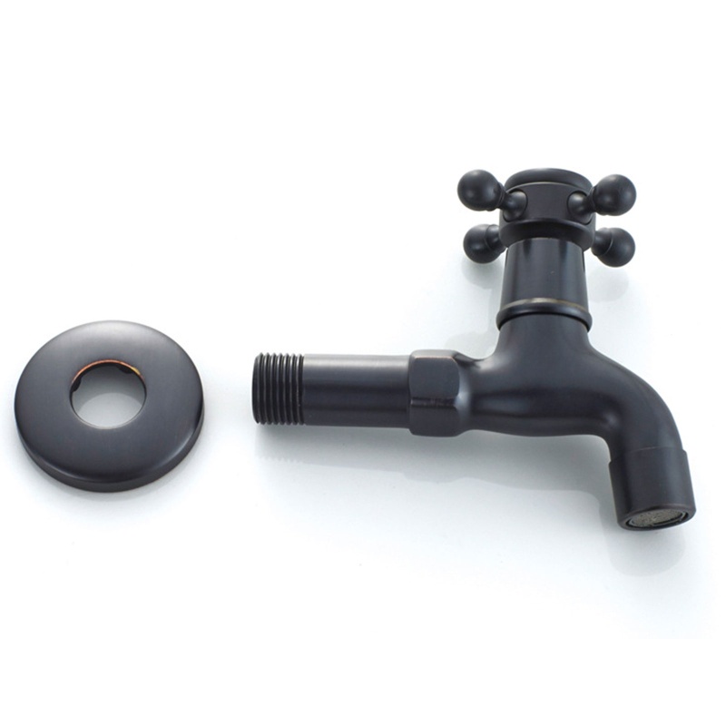 Vòi Nước Bồn Cầu Bằng Đồng Thau Màu Đen Trang Trí Sân Vườn