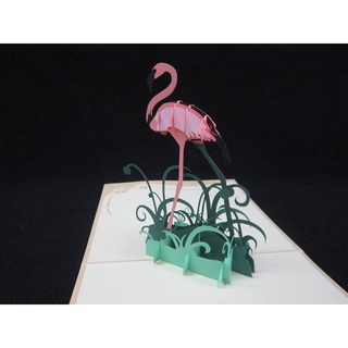 NHIỀU MẪU - Thiệp 3D mô hình chim Hồng Hạc, Handmade HMG