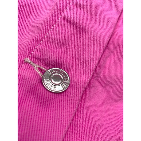 Áo khoác jeans nữ màu hồng cánh sen hot trend thương hiệu Balenciaga cao cấp