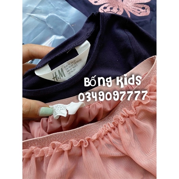 Set Váy Bé Gái Butterfly Hồng Cam HaM