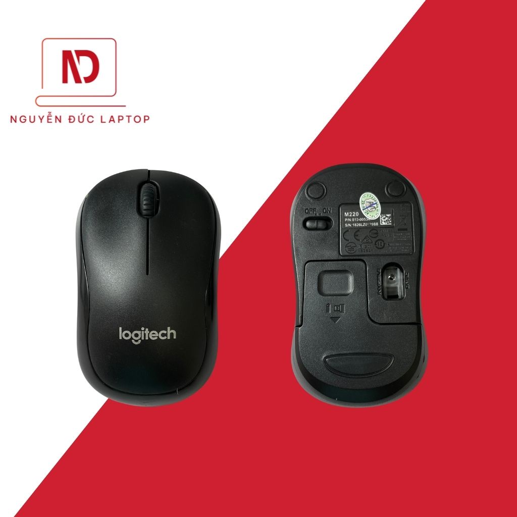 Chuột Không Dây Logitech M220 Silent Không Ồn Pin 1.5 năm, Chuột Logitech USB Wireless cho Laptop