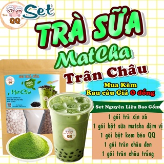 SET TRÀ SỮA MATCHA TRÂN CHÂU 2 LÍT KÈM CÔNG THỨC CHUẨN VỊ - TRÀ SỮA MATCHA QQ