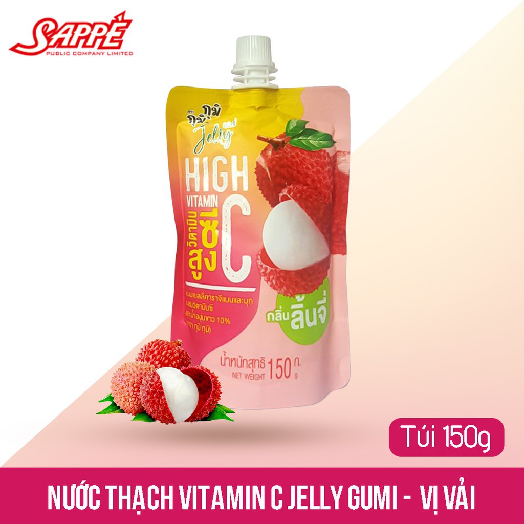 Lốc 6 gói Thạch Vitamin C Jelly Gumi Gumi  Vị Vải - Gói 150g