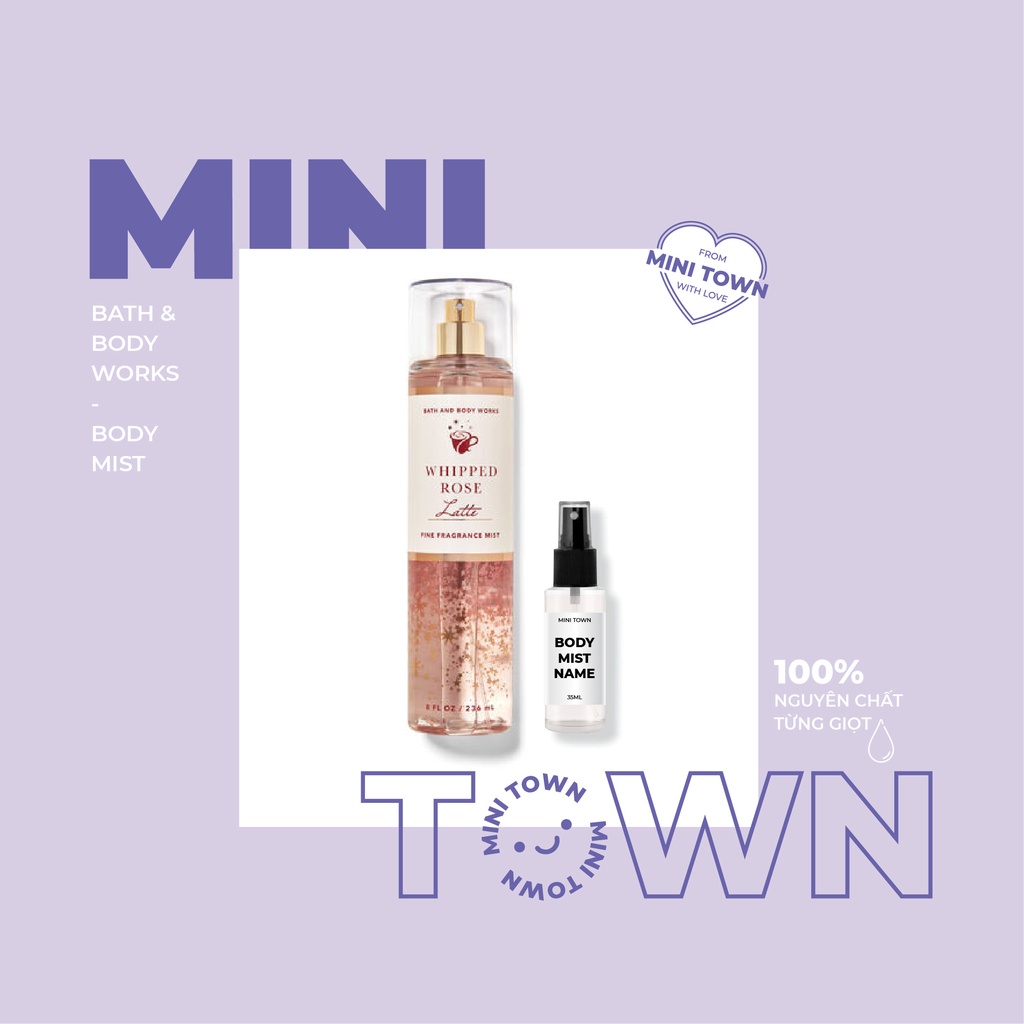 WHIPPED ROSE LATTE - Xịt Thơm Lưu Hương Toàn Thân Bath & Body Works Fine Fragrance Mist