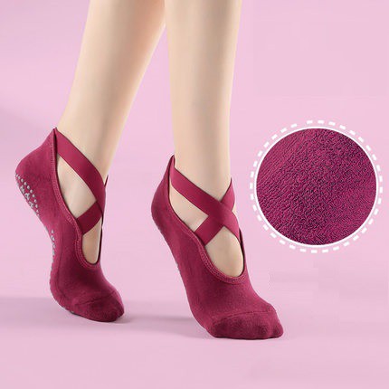 Tất tập Yoga, Aerobic, Múa Chống trơn trượt  quai chéo kín ngón Cao Cấp