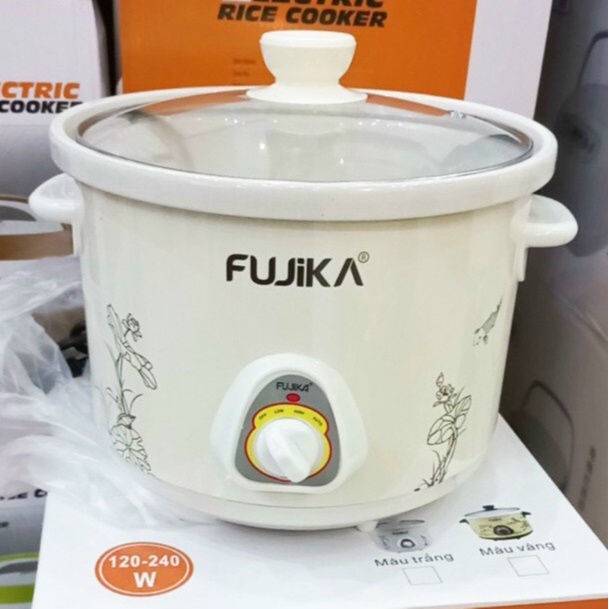 Nồi nấu cháo cho bé, nồi kho cá FUJIKA FJ-KC1.5L - FJ-KC2.5L, nồi hầm cháo chậm - Chính hãng BH 12 tháng