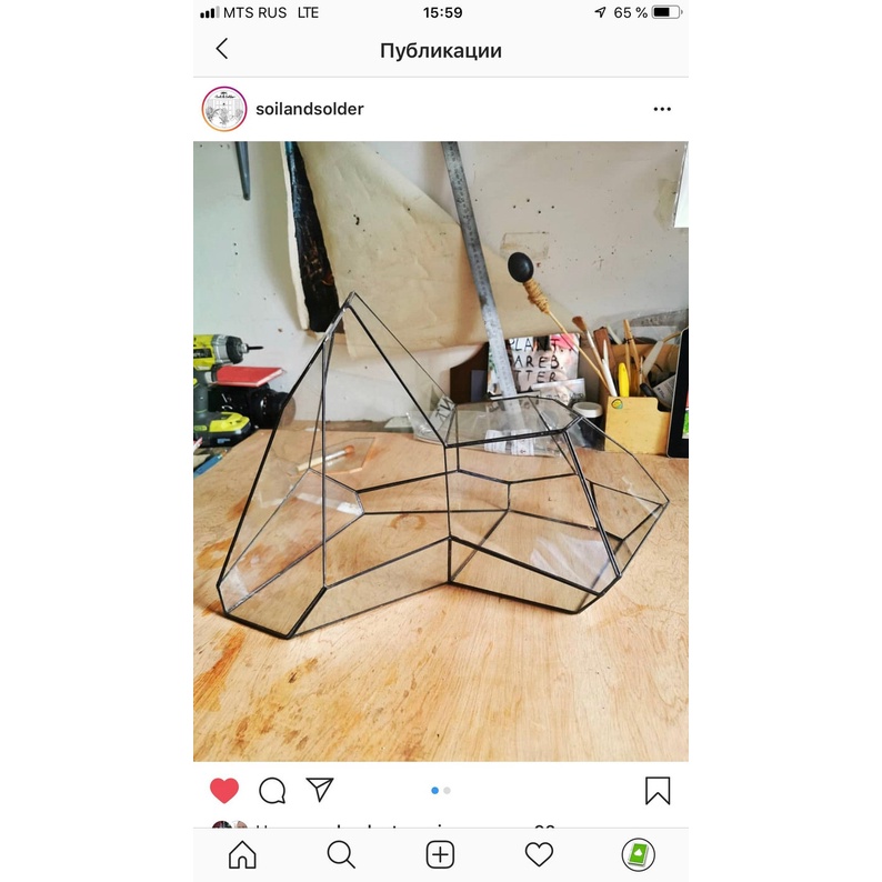 Bình thủy tinh terrarium tiểu cảnh bán cạn đa giác mẫu A4