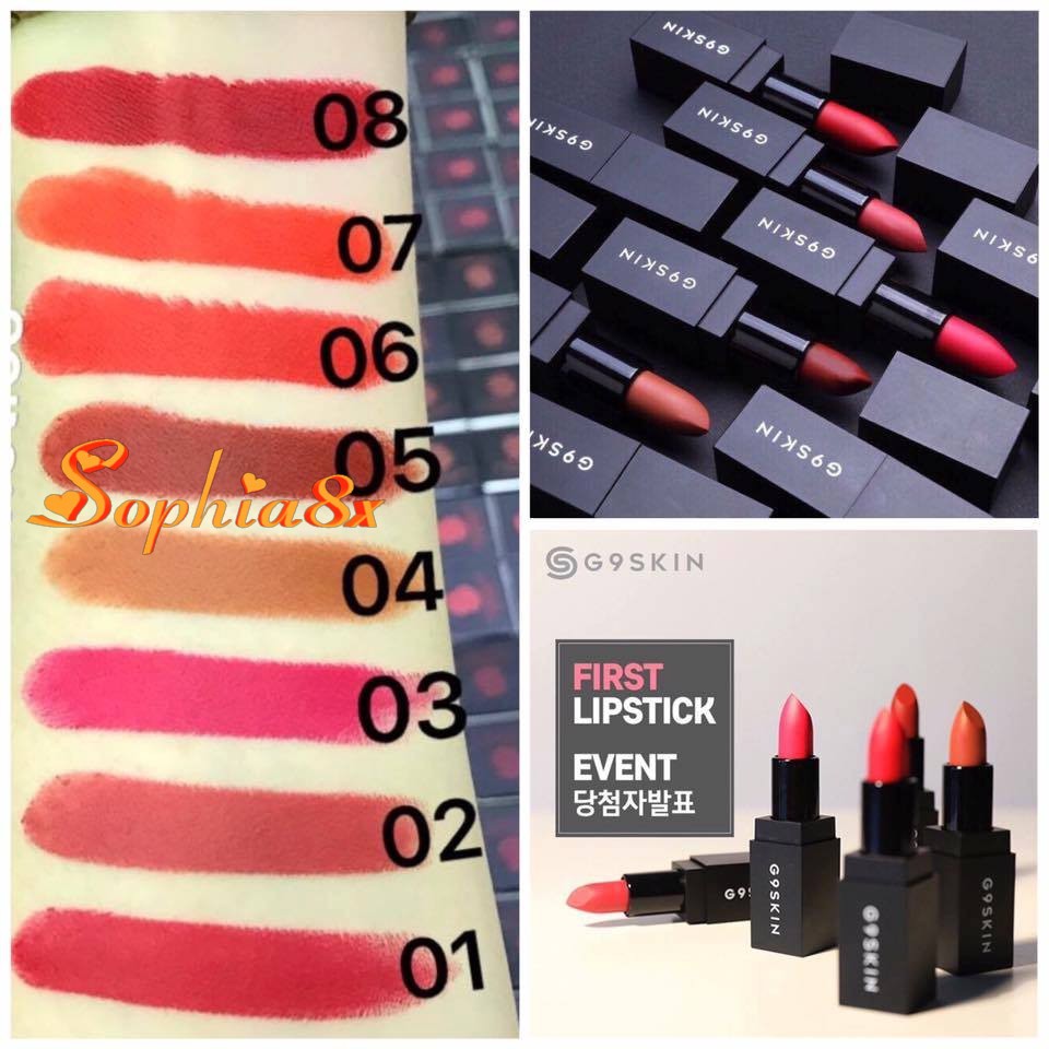 Son thỏi lì Hàn Quốc G9Skin First Lip Stick 02 Dry Rose 3.5g