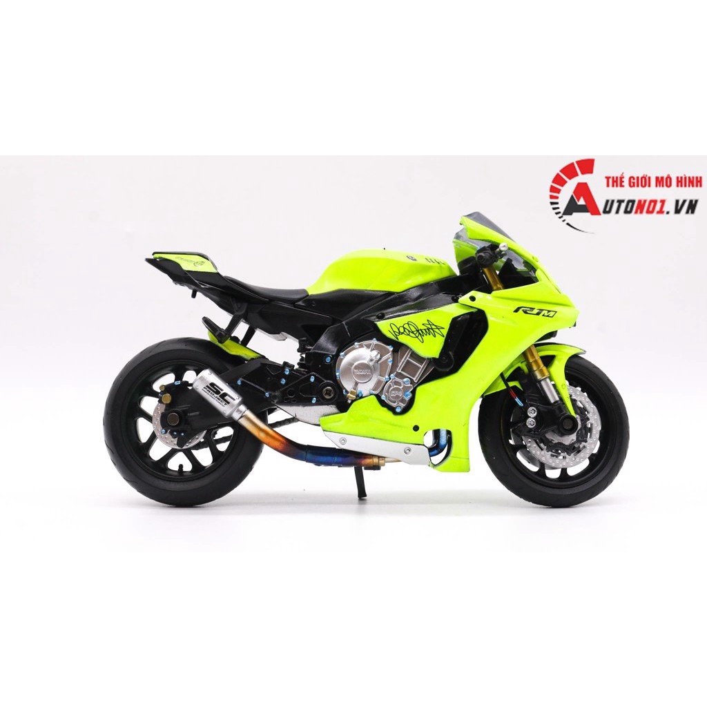 MÔ HÌNH XE YAMAHA YZF R1M GREEN ĐỘ PÔ SC 1:12 AUTONO1 D192