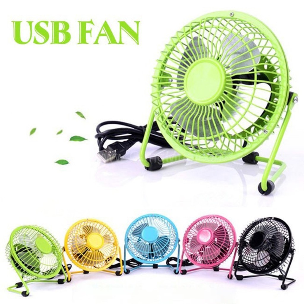 QUẠT USB LỒNG SẮT MINI FAN SIZE ĐẠI 20CM BỐN CÁNH QUẠT