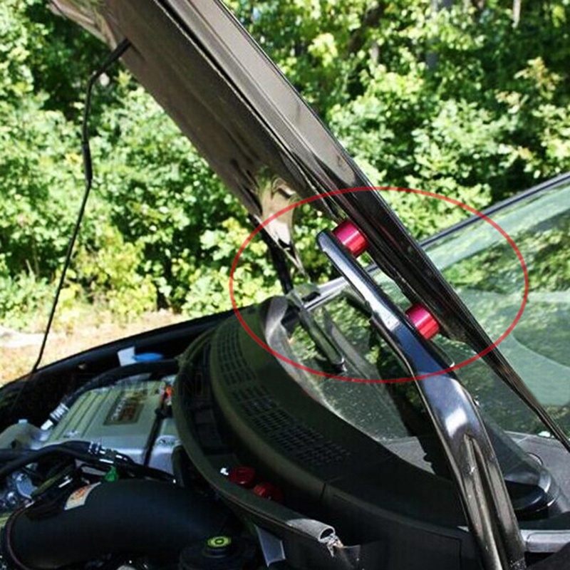 Bộ Phụ Kiện Vòng Đệm Nâng Nắp Capo Xe Hơi Turbo Động Cơ Màu Đỏ 1 6mm