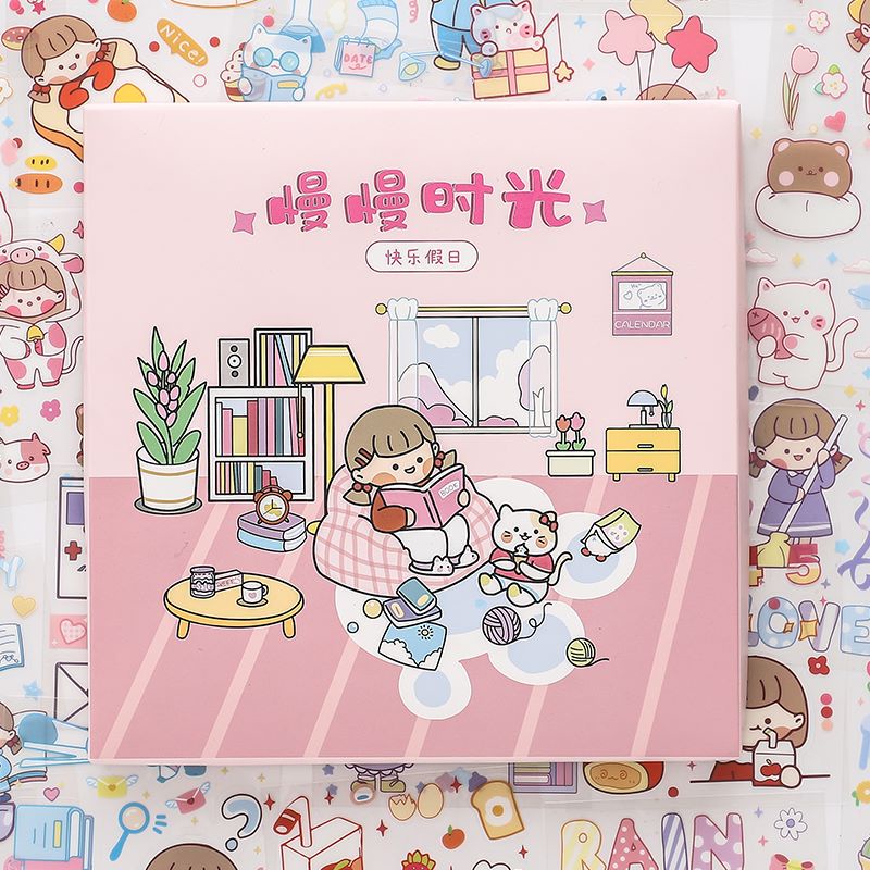 Bộ Sticker Dán Trang Trí Sổ Tay Hình Cô Gái Xinh Xắn