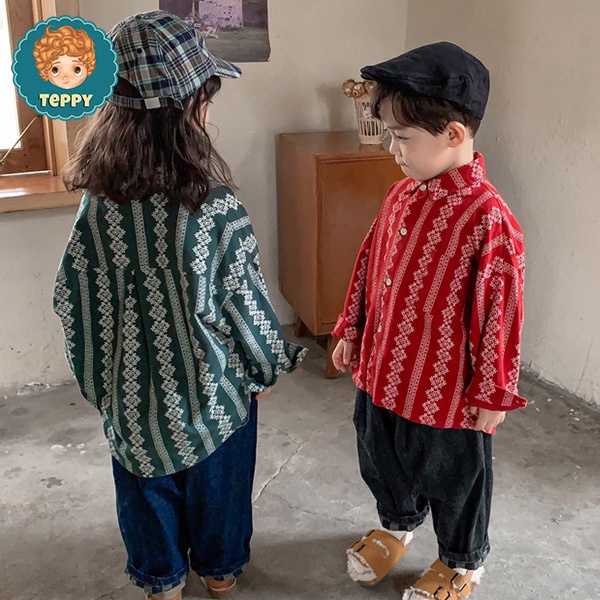 Áo sơ mi hoạ tiết cho bé