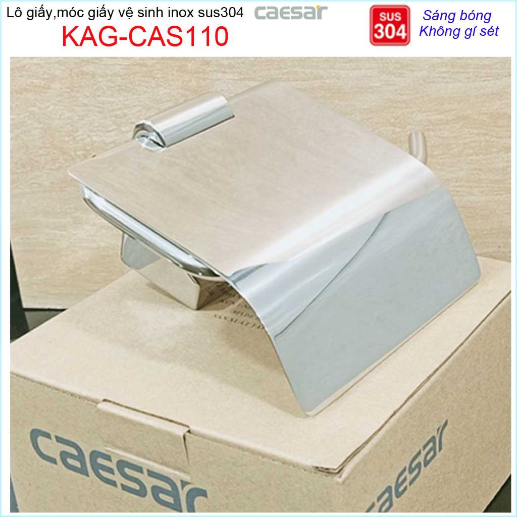 Móc gấy Caesar KAG-CAS110, hộp để giấy vệ sinh inox 304 bóng thiết kế cao cấp