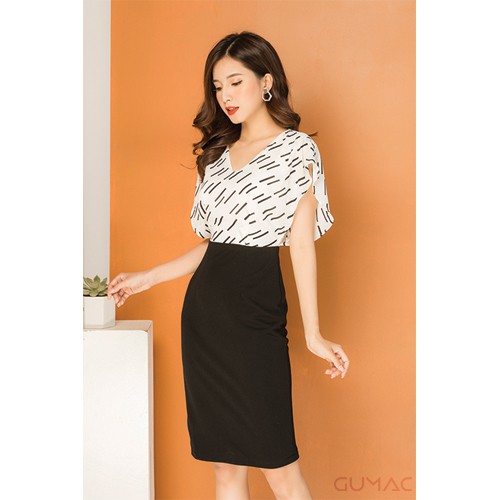 Đầm tay liền họa tiết GUMAC MS07910