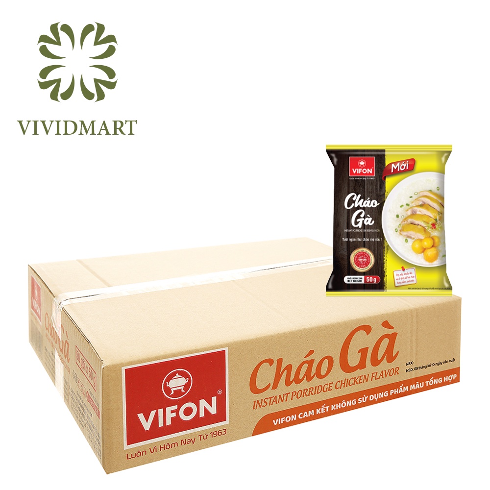 CHÁO ĂN LIỀN GÓI NHỎ VIFON 3 VỊ: THỊT BẰM, THỊT GÀ, CHÁO CÁ - 50G/GÓI – VIFON