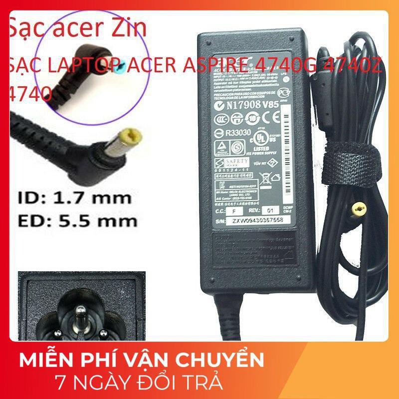 ⚡️[Sạc zin] SẠC LAPTOP ACER ASPIRE 4740G 4740Z 4740 19V - 3.42A - 65W Chân vàng 5.5 x 1.7 mm