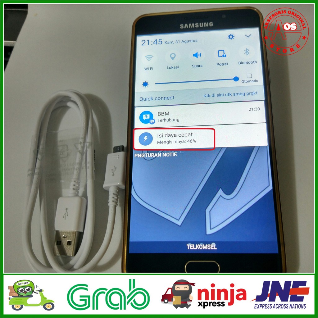 Dây Cáp Sạc Nhanh 100% Cho Samsung Galaxy Note 1 2 4 A3 A5 A7 (2016)