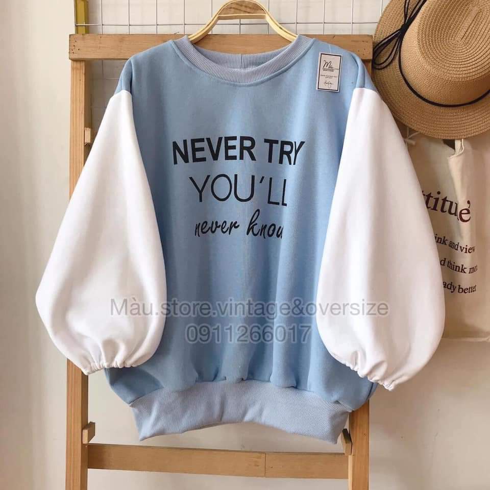 Áo Nỉ Tay Dài Never Try You'll Never Know | BigBuy360 - bigbuy360.vn