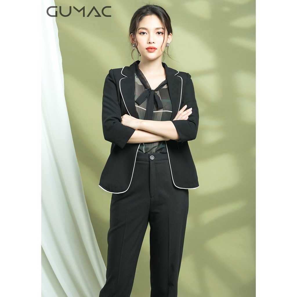Thanh lý Áo khoác vest đen viền trắng Gumac A11859 size M