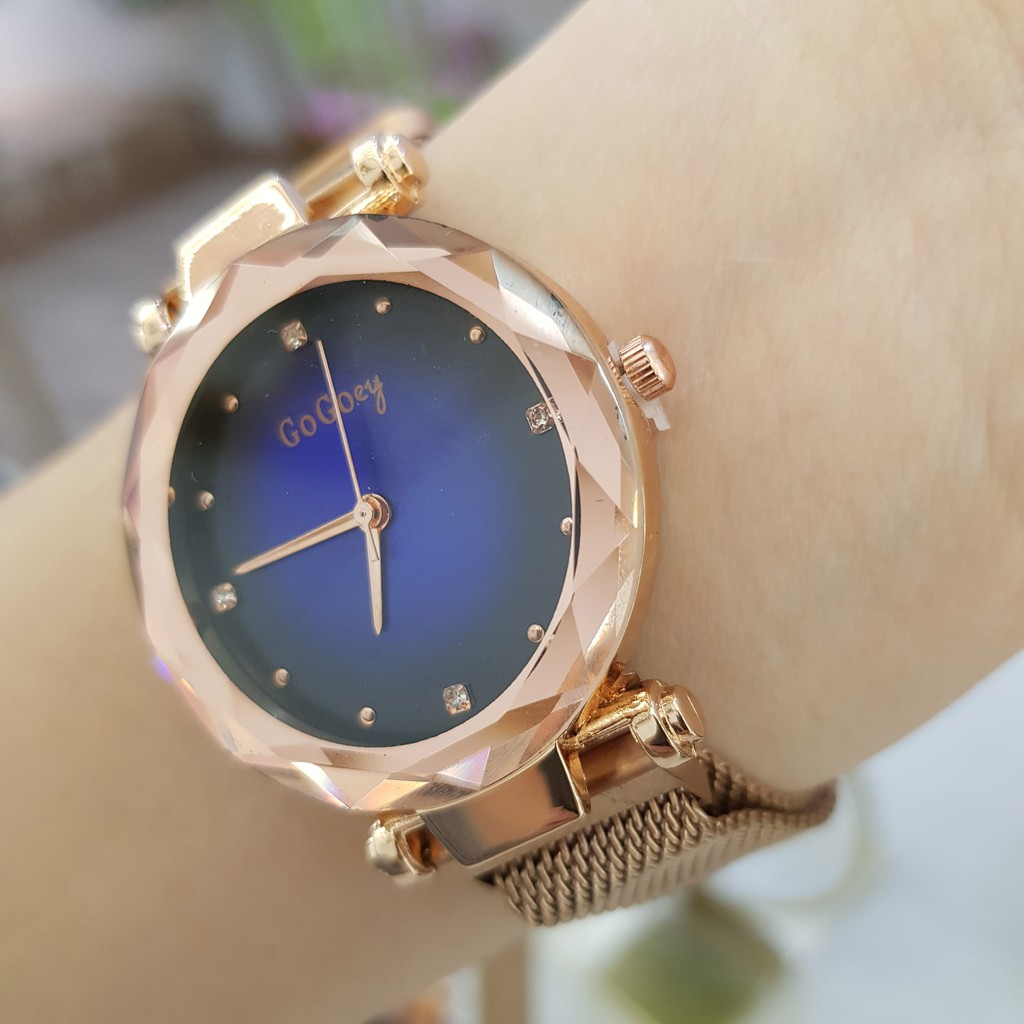 Đồng hồ nữ Gogoey dây nam châm vàng hồng số ngọc chống nước 3atm chính hãng Tony Watch 68