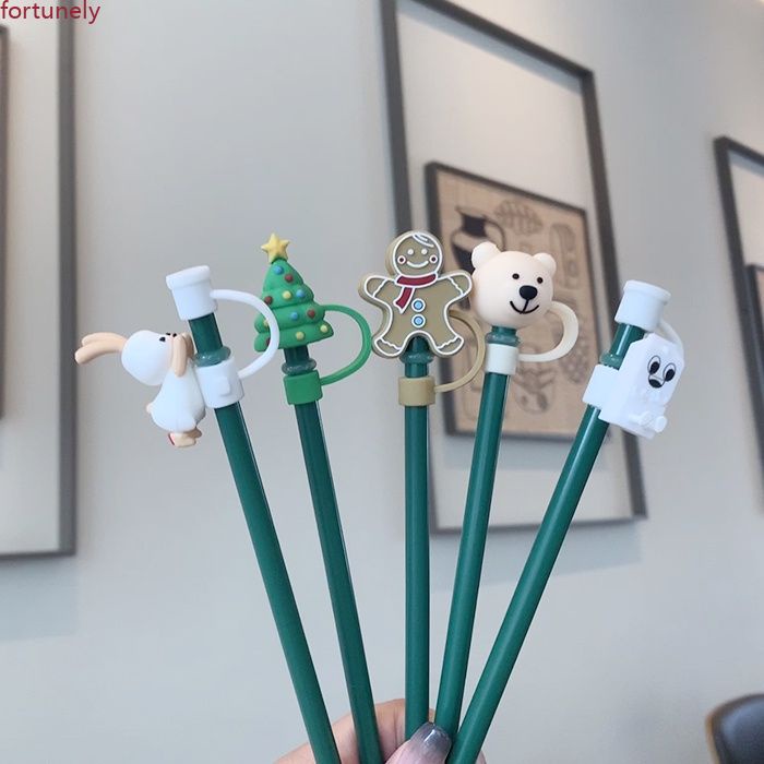 Đầu bịt ống hút hoạt hình dễ thương Starbucks tái chế không rỉ chống bụi