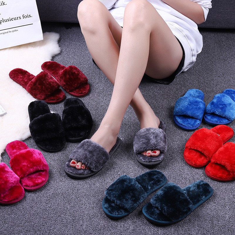 Dép lông dép bông giữ ấm nữ mùa đông đi trong nhà thời trang thể thao êm chân thoáng mát | BigBuy360 - bigbuy360.vn