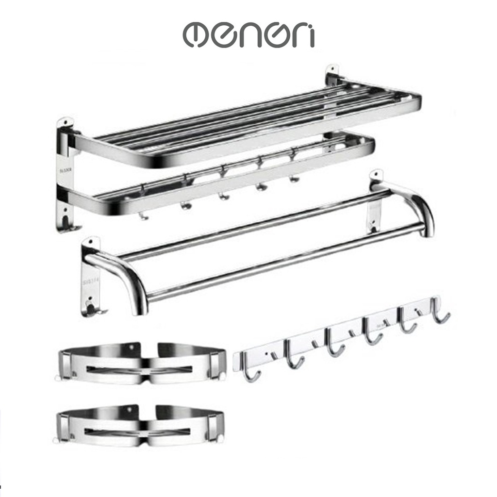 Phụ Kiện Nhà Tắm INOX 304 Cao Cấp Lắp Đặt Dán Tường Hoặc Khoan - OENON