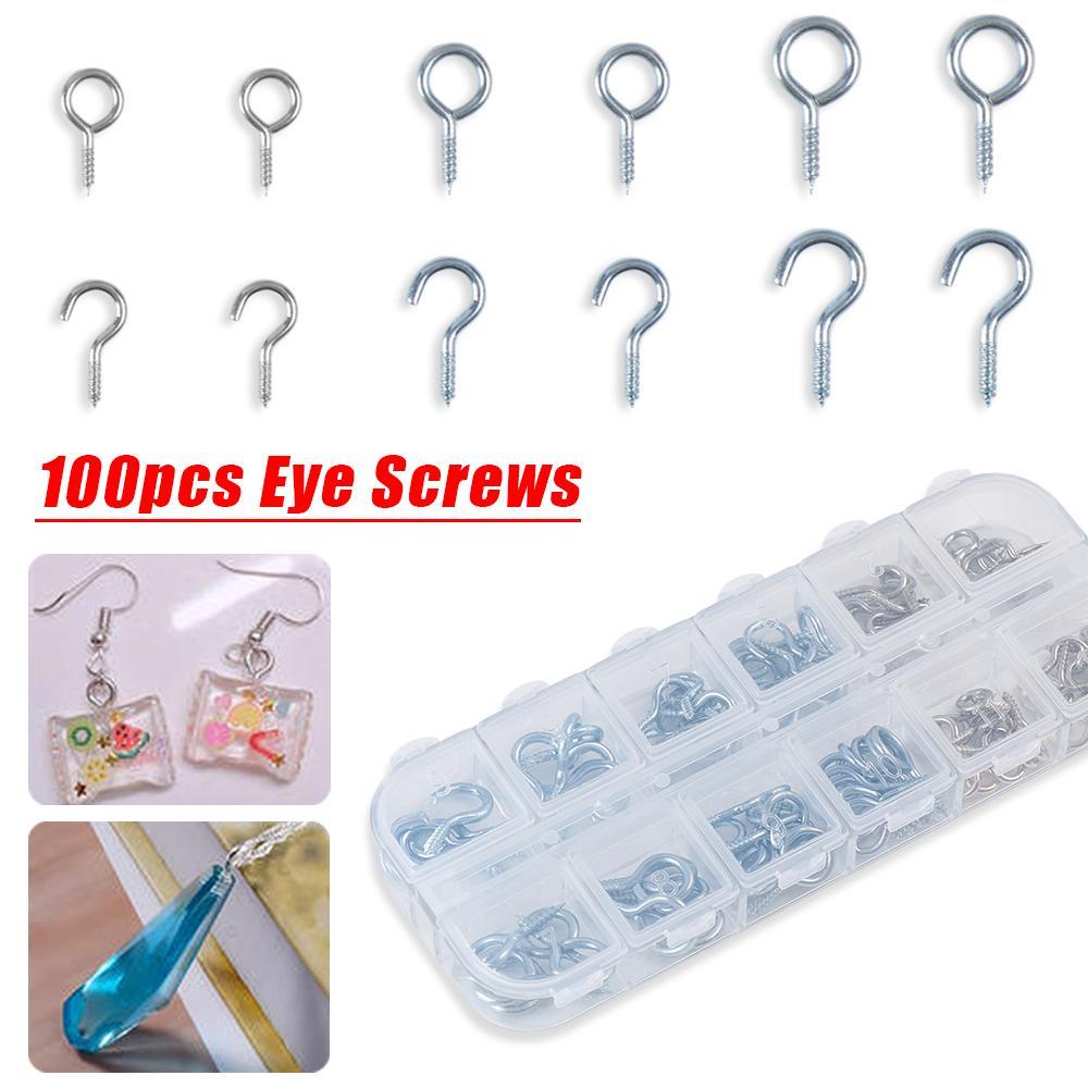 WATTLE Set 100 Móc Làm Trang Sức Màu Bạc