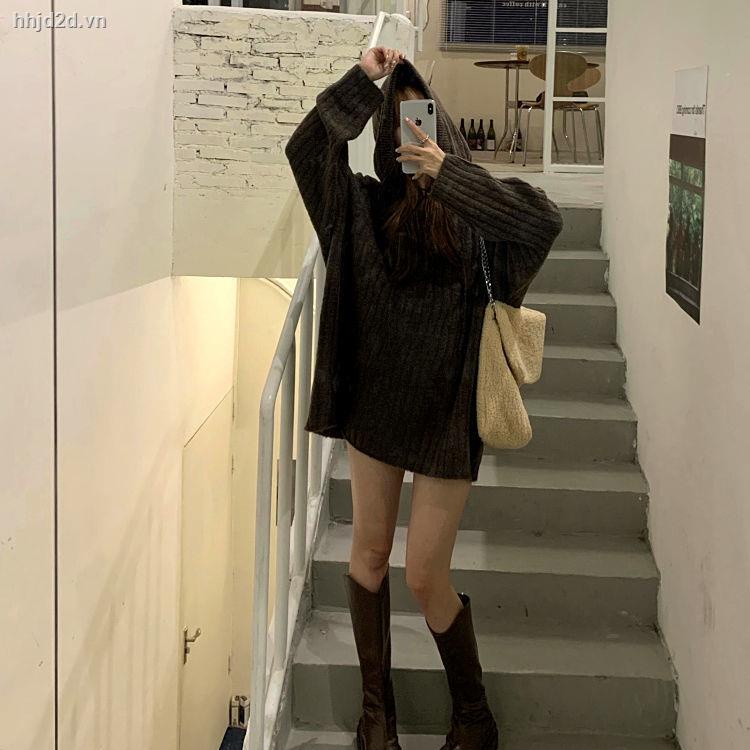Áo Khoác Len Có Mũ Trùm Dày Dặn Phong Cách Mori Thời Trang Thu Đông Cho Nữ