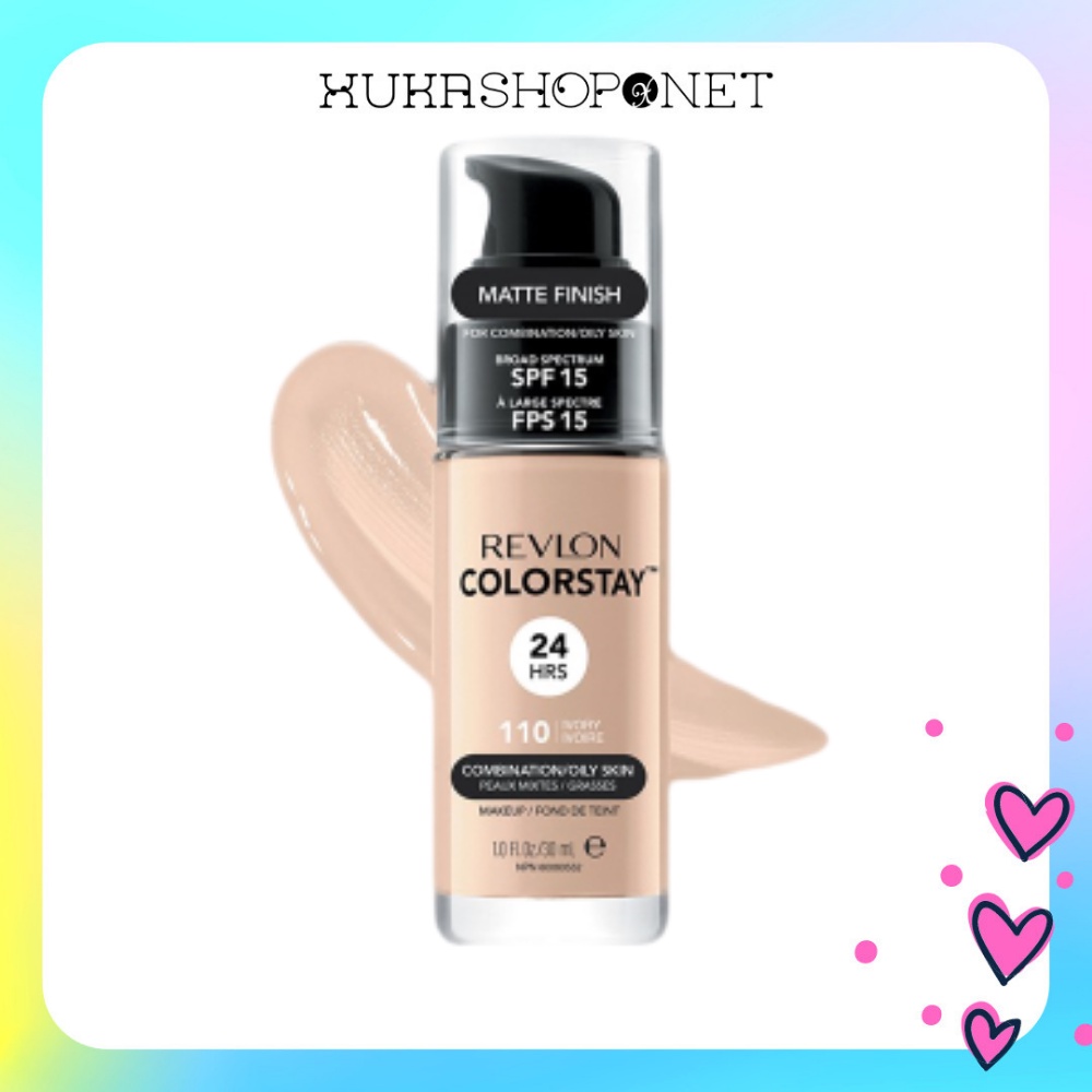 [Chính hãng] Kem nền che khuyết điểm Revlon Colorstay 24h SPF 15 cho da dầu, da khô (30ml)