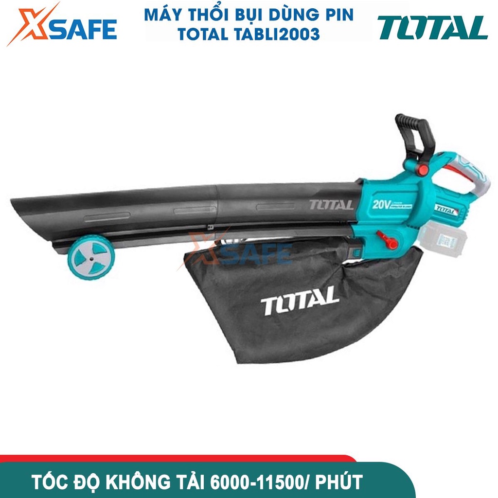 Máy thổi bụi dùng pin Lithium-Ion 40V TOTAL TABLI2003, tốc độ không khí tối đa 190km/h, lượng khí tối đa 600m3/h - XSAFE