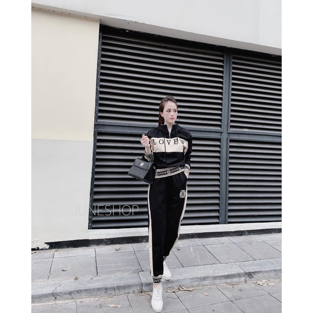 BÁN SỈ BỘ ĐEN PHỐI BE LOVEW BO CHUN CHỮ CHO NỮ BN27 | BigBuy360 - bigbuy360.vn