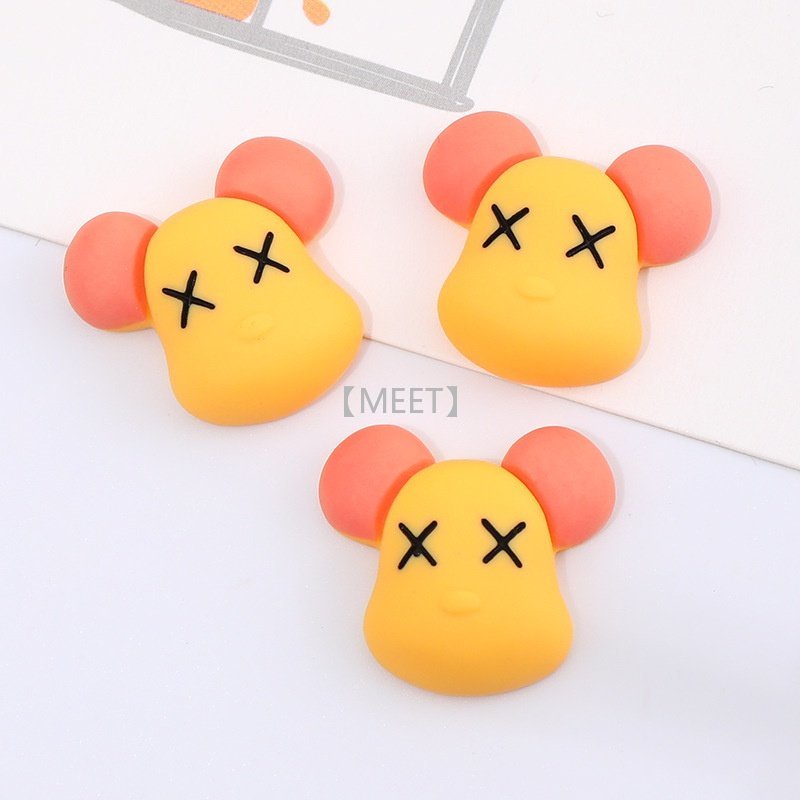 1 Mặt Trang Sức Hình Gấu Hoạt Hình Bằng Nhựa Resin DIY