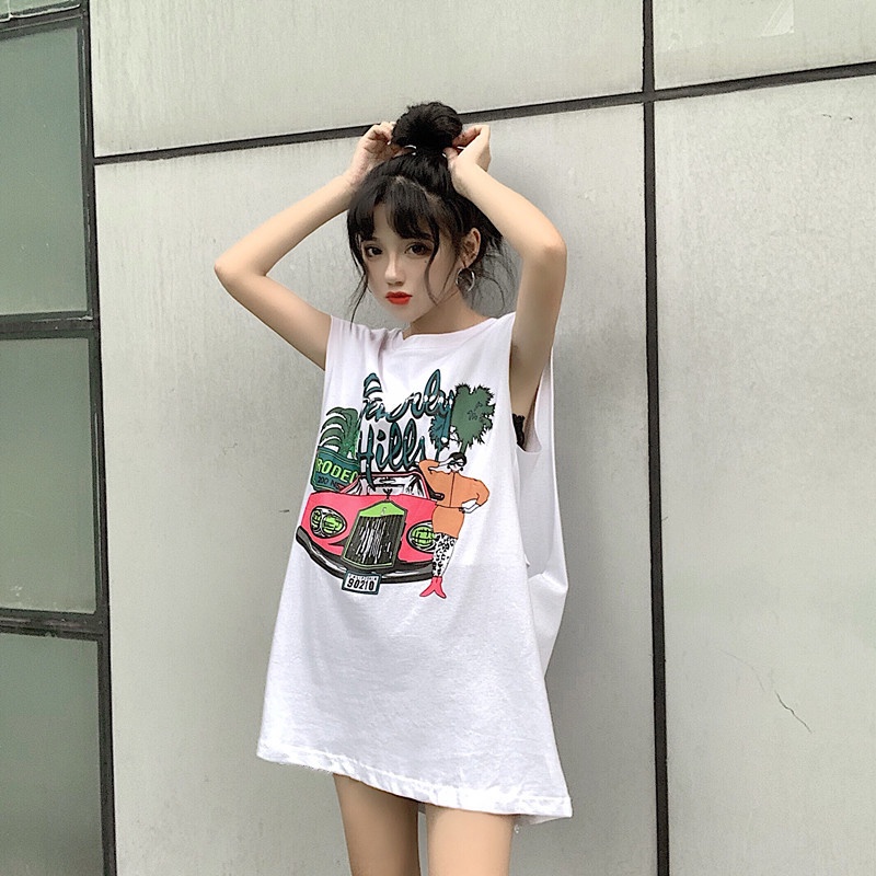 Áo tank top 2 lớp thun cotton  ba lỗ Beverly Hill mềm mịn sexy cực ngầu