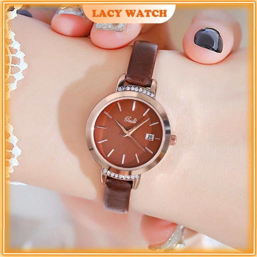 Đồng hồ nữ chính hãng đeo tay dây da cao cấp chống nước đẹp LaCy Watch DHVVGE0001