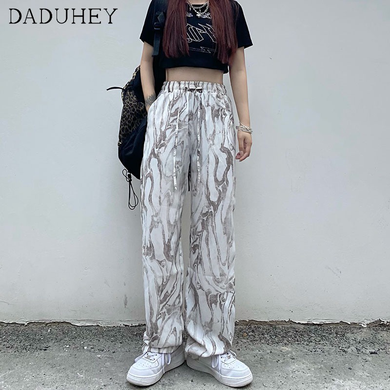 Quần mỏng lưng cao ống rộng dài quết đất phong cách thường ngày thời trang mùa hè thiết kế mới 2022 cho nữ