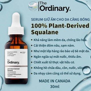 The Ordinary 100% Plant-Derived Squalane Serum Dưỡng Ẩm