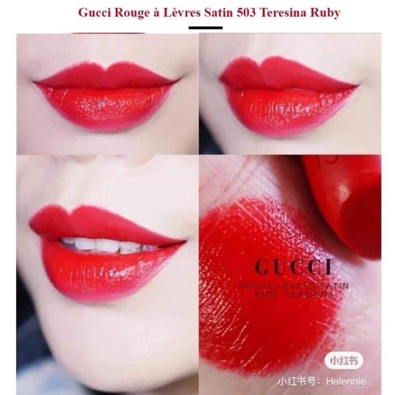 Son G.U.C.C.I 503 - Son GUCCI 503 Teresina Ruby Satin Màu Đỏ Ruby
