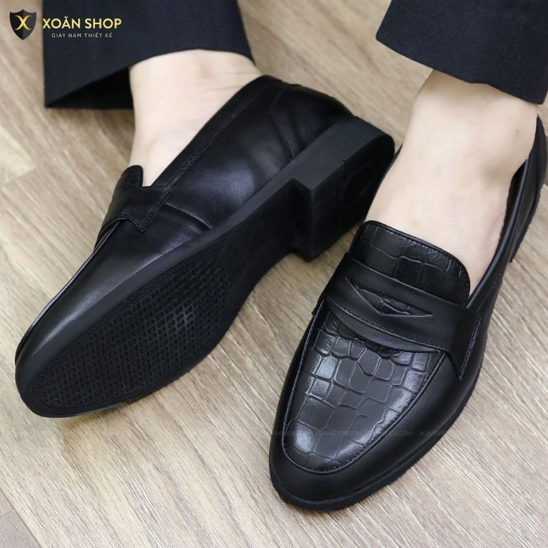 Giày lười công sở da bò mềm sang trọng