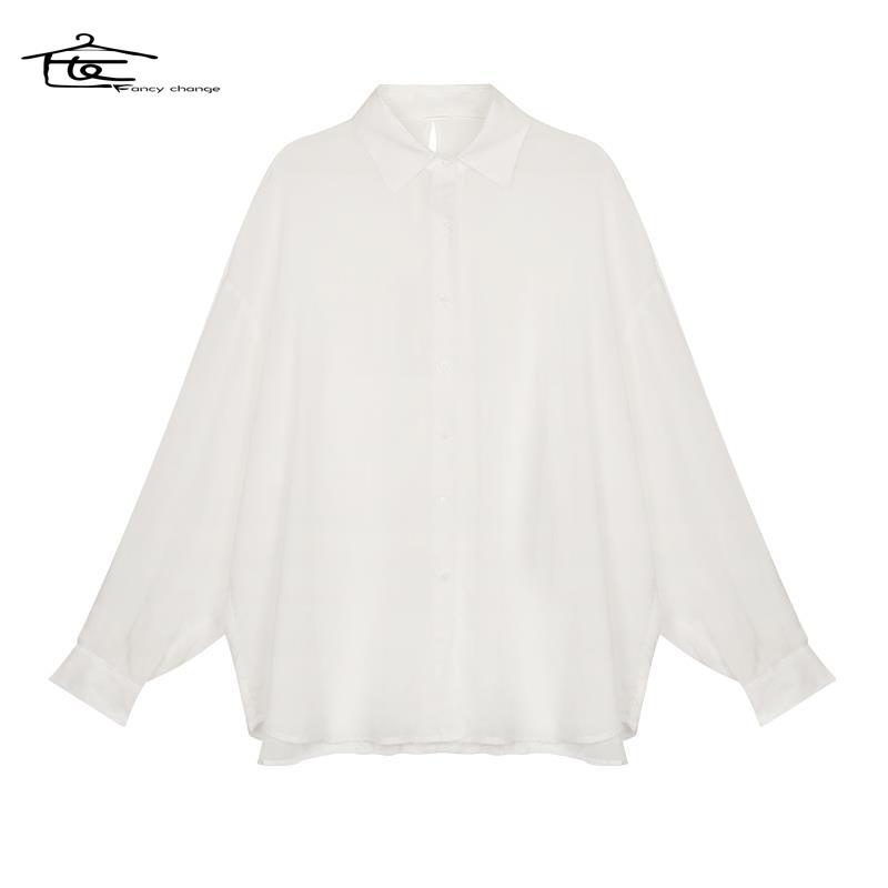 Hàng Có Sẵn Bán Chạy~Áo Sơ Mi Trắng Mỏng Tay Dài Chống Nắng Phong Cách Pháp Cổ Điển Thời Trang Mùa Hè Cho Nữ