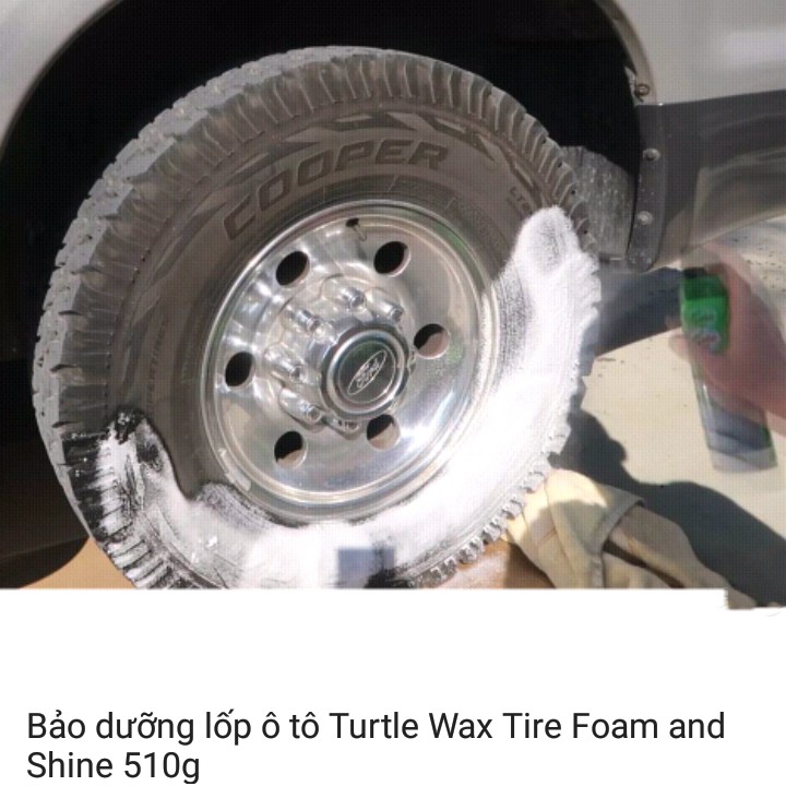 NHẬP KHẨU MỸ - Turtle Wax Tire Foam & Shine- Dung dịch dạng bọt tuyết xịt làm sạch và bóng vỏ, lốp xe Turtle Wax - 550ml