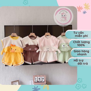 Bộ cotton hình thú cute, đắp tai thật , cực kì mền mịn cho cả bé trai bé gái