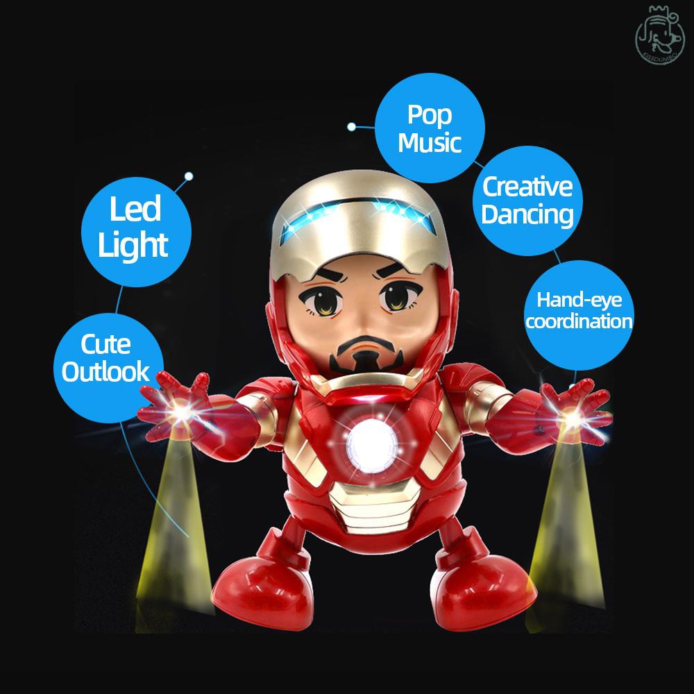 Robot Điện Tử Nhảy Múa Có Đèn Led Hình Siêu Anh Hùng Marvel