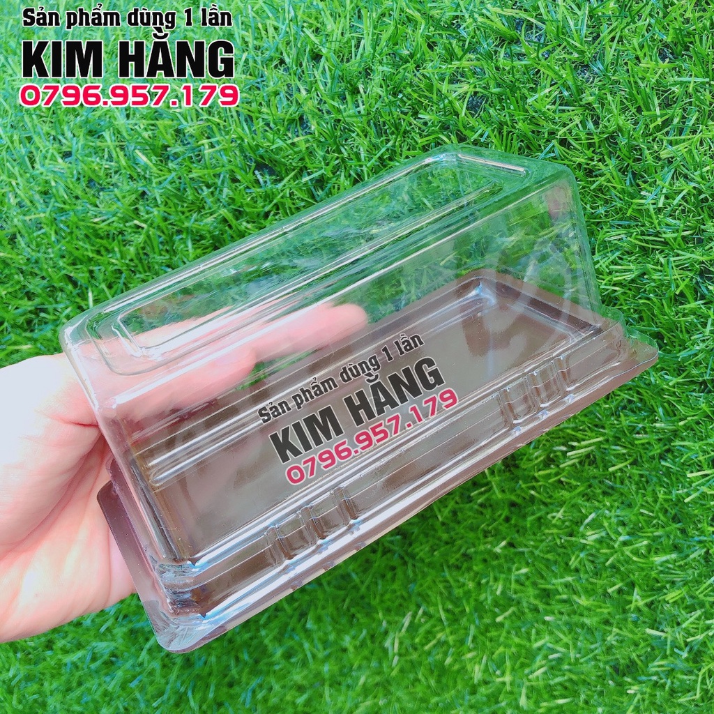 Set 100 hộp chữ nhật B032 đựng bánh bông lan cuộn mini, đựng plan chesse, đựng bánh bông lan shinn,....