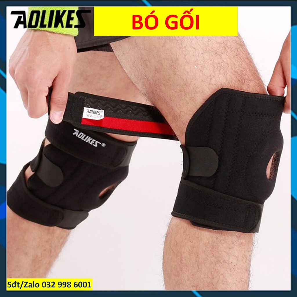 Băng gối thể thao Bó gối thể thao có nẹp Bảo vệ đầu gối chính hãng Aolikes 7618 7912 7915 7908 7907 7909 magic