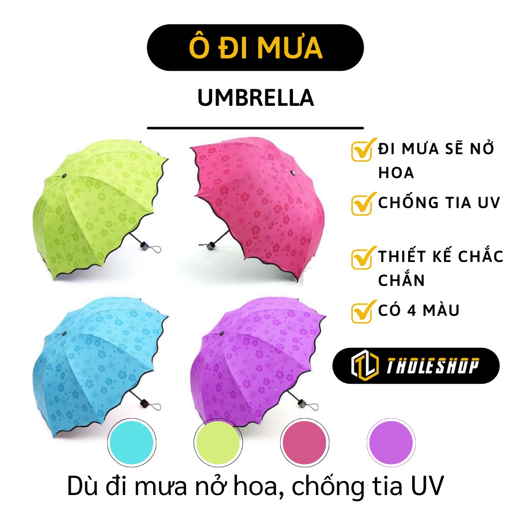 Ô Dù đi mưa hoặc nắng - Cây dù sẽ nổi hoa văn bông hoa nở khi đi dưới trời mưa 2783