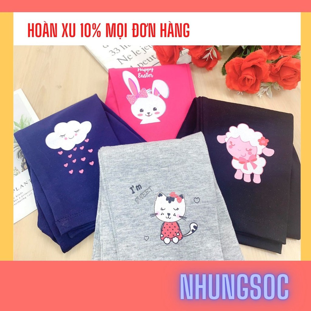 ✔️10-22kg✔️ Quần dài cho bé gái họa tiết cừu mây thỏ chất liệu COTTON  sài gòn cực đẹp