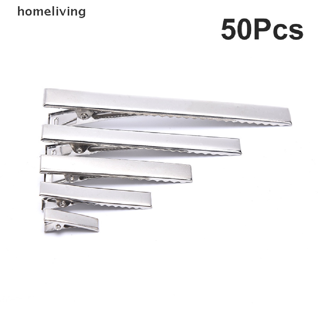 Bộ 50 Kẹp Cá Sấu Kim Loại Màu Bạc